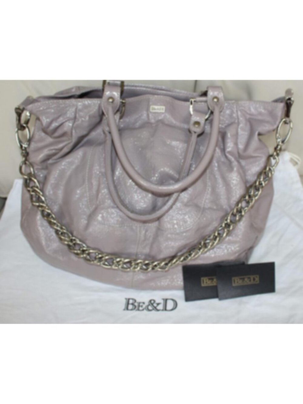 BE&D "Bowery" Hobo-Style Satchel in Lavender Grey - Excellent Condition